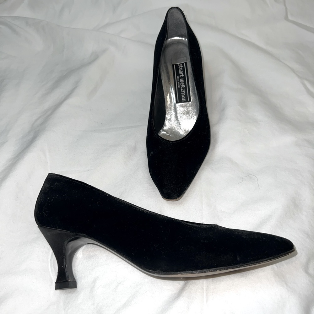 Stuart Weitzman Black Velvet Pumps